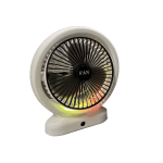 پنکه رومیزی RGB, پنکه نورانی, پنکه رومیزی رنگی, پنکه RGB برای اتاق, پنکه خنک‌کننده با نور, پنکه RGB با طراحی زیبا, پنکه رومیزی کم‌مصرف