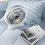 پنکه رومیزی RGB, پنکه نورانی, پنکه رومیزی رنگی, پنکه RGB برای اتاق, پنکه خنک‌کننده با نور, پنکه RGB با طراحی زیبا, پنکه رومیزی کم‌مصرف